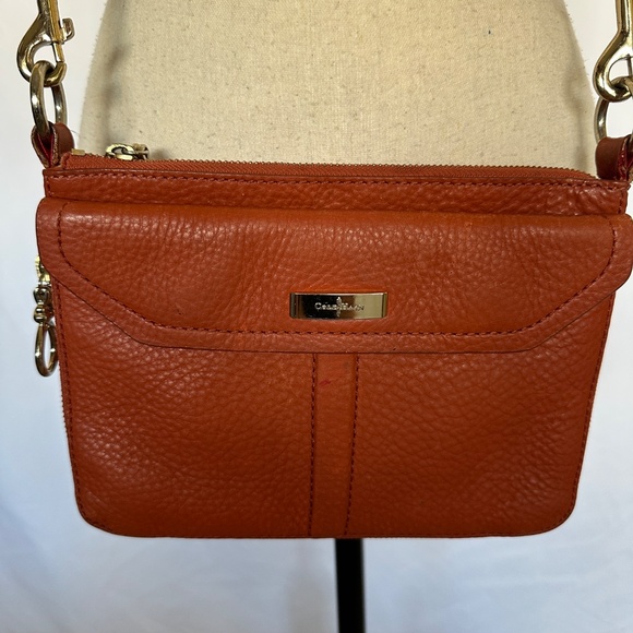 Cole Haan Pebbled Leather CrossbodyBag Orange - Picture 1 of 8